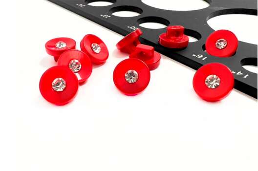 Пуговица пластиковая на ножке PS24, темно-красная, 10 мм