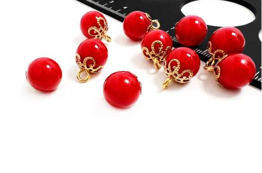 Пуговица пластиковая на ножке GE19, красная, 12 мм