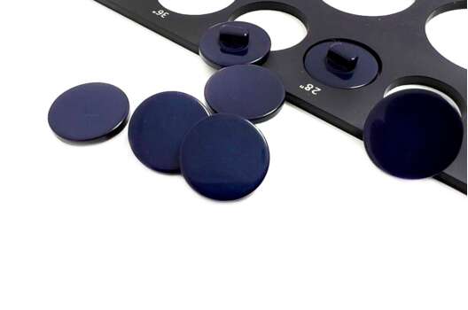 Пуговица пластиковая на ножке PS21, темно-синяя, 18 мм