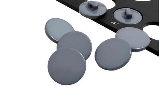 Пуговица пластиковая на ножке PS21, серая, 18 мм