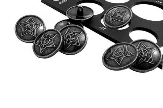 Пуговица металлическая на ножке ME353, состаренный никель, 20 мм