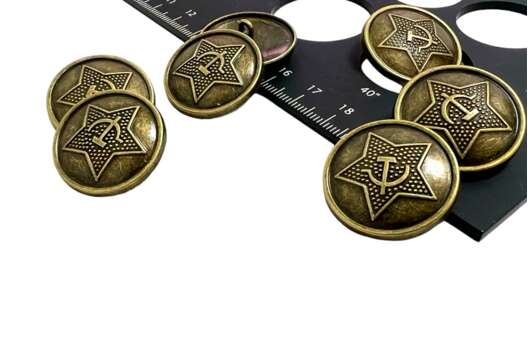 Пуговица металлическая на ножке ME353, бронза, 25 мм