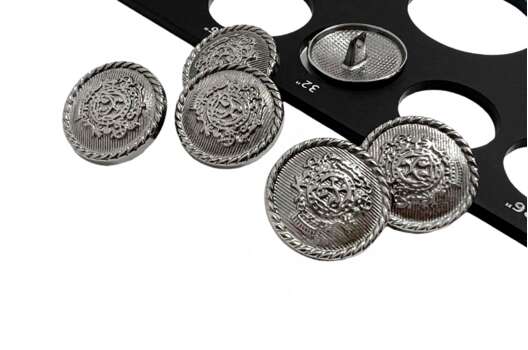 Пуговица металлическая на ножке ME309, серебристая, 20 мм