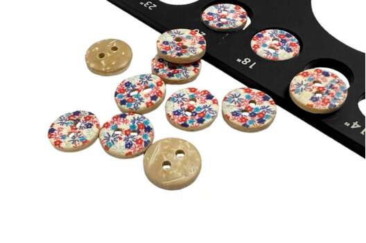 Пуговица кокос KO11, 2 прокола, деревянная, 11.5 мм