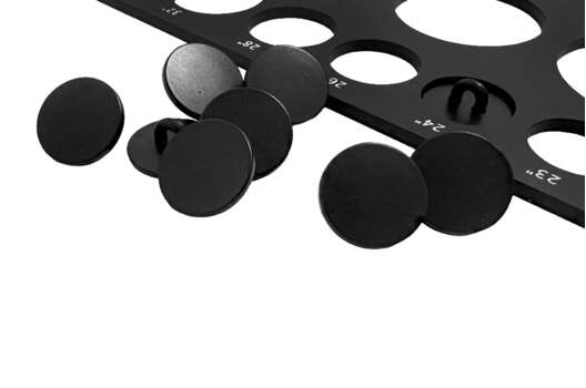 Пуговица металлическая на ножке ME346, матовая черная, 15 мм