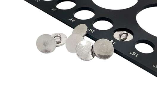 Пуговица металлическая на ножке ME346, серебристая, 11.5 мм