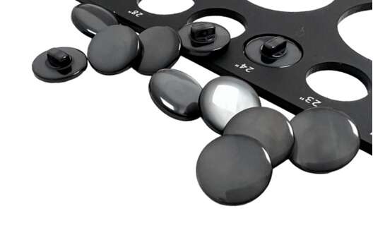 Пуговица пластиковая на ножке NE67, темно-серая, 15 мм