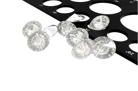 Пуговица пластиковая AK07, туннельная с острой ножкой, серебро, 15 мм