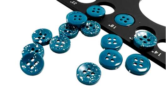 Пуговица пластиковая CN2809, 4 прокола, бирюзовая, 11.5 мм