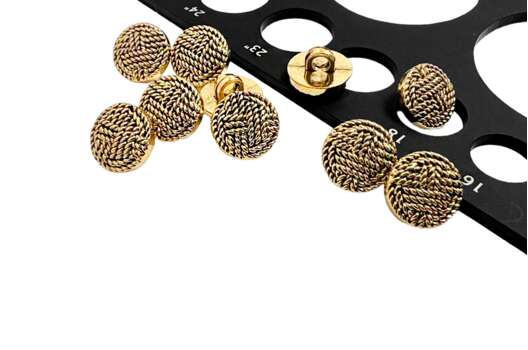 Пуговица пластиковая на ножке LA1724, золотая, 11.5 мм