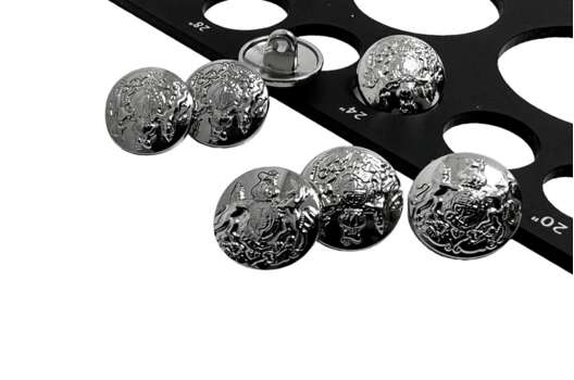 Пуговица металлическая на ножке ME633, черный никель, 15 мм