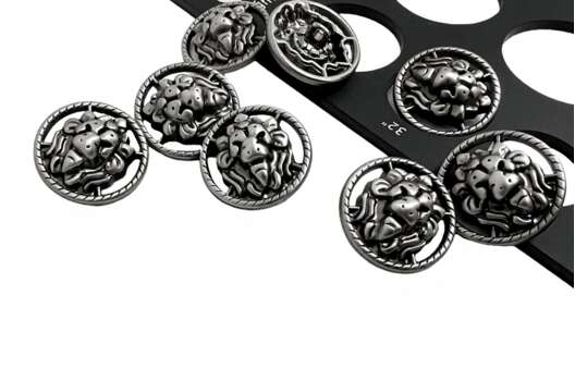 Пуговица металлическая на ножке ME635, матовый никель, 20 мм