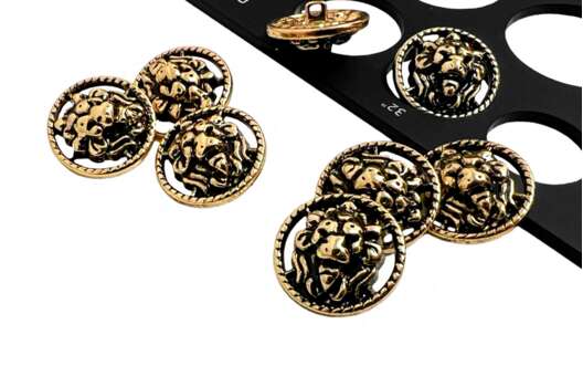 Пуговица металлическая на ножке ME635, темное золото, 20 мм