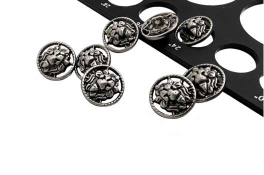 Пуговица металлическая на ножке ME635, матовый никель, 15 мм