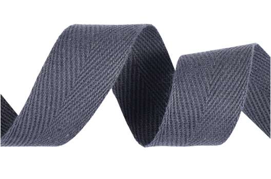 Тесьма киперная, 20 мм, плотная, темно-серая (311)