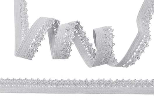 Резинка бельевая (ажурная) 12 мм, серая (S514)