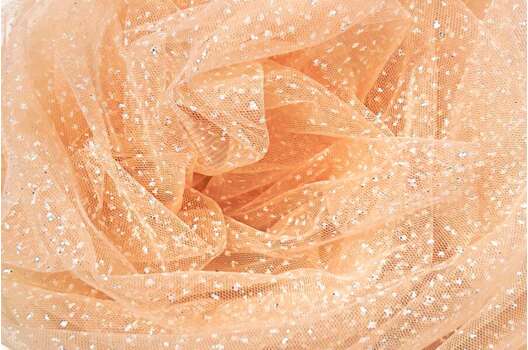 Фатин с глиттером Angel, персиковый, 300 см, арт.7