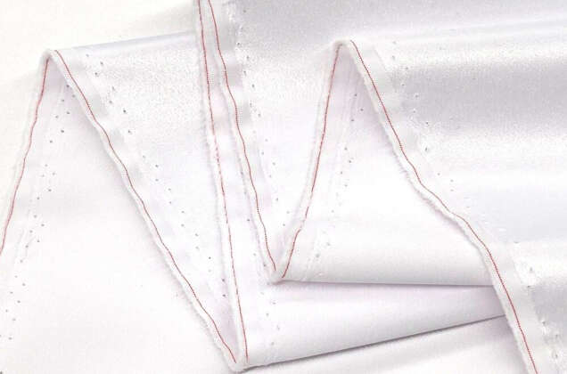 Свадебный сатин матовый AKSOY, холодный белый, 160 см, Турция 3