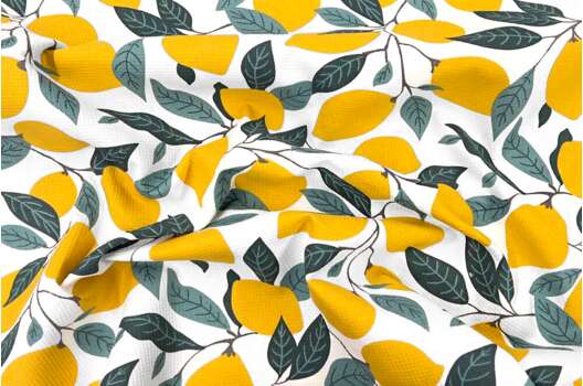 Вафельное полотно, Лимоны, купон 63х150 см