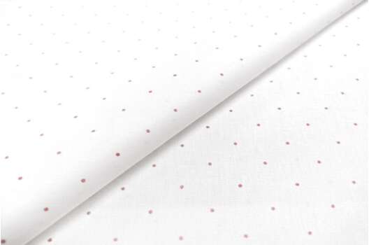 Ранфорс (поплин LUX) 240 см, Пудровые точечки на белом