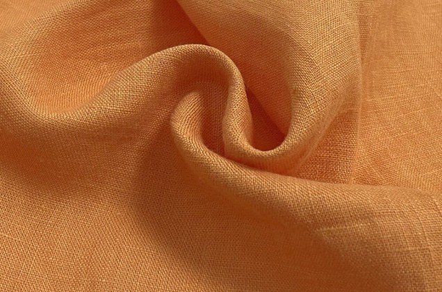 Лен костюмный с эффектом мятости 4С33 (1250), оранжевый