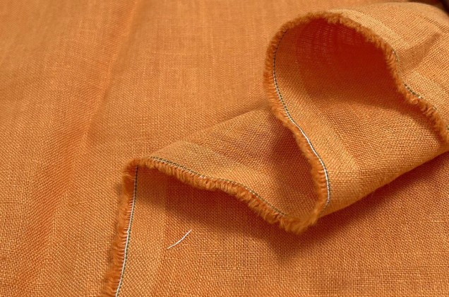 Лен костюмный с эффектом мятости 4С33 (1250), оранжевый 2