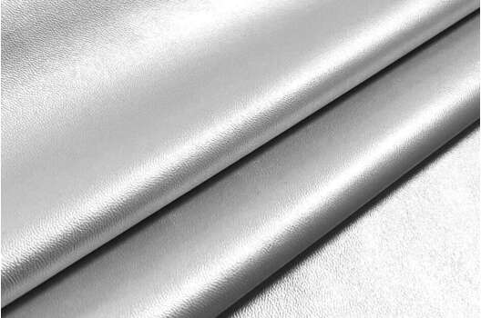 Искусственная кожа (экокожа) цвета серебро, глянец