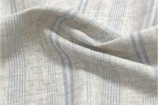 Костюмно-плательная ткань, Голубая полоска на серо-бежевом (34-22-ДЯ)