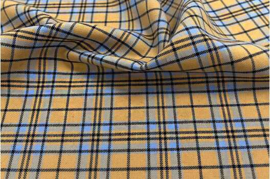 Костюмная шерсть, Клетка 5х5 см светло-коричневая (21С81САР)