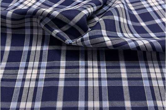 Костюмная шерсть, Клетка темно-синяя (76-18-ДЯ)