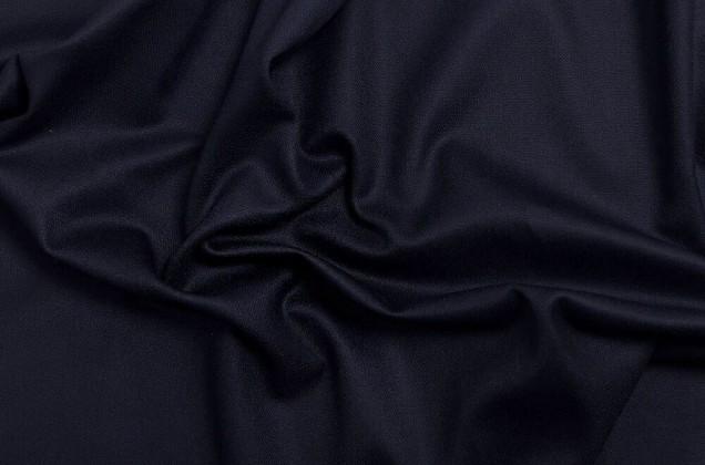 Костюмная ткань с вискозой, темно-синяя (20С178С) 1