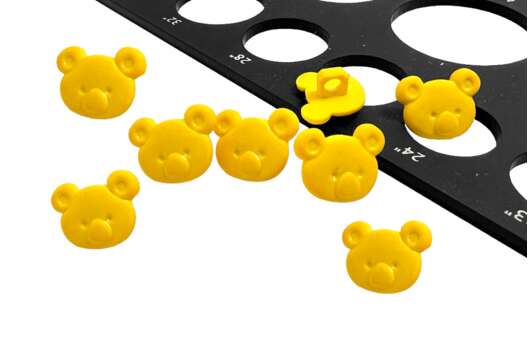 Пуговица пластиковая на ножке TF2377, Мишки Коалы желтые, 15 мм