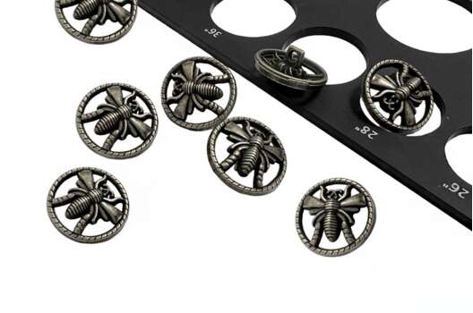 Пуговица металлическая на ножке ME641, матовый никель, 18 мм