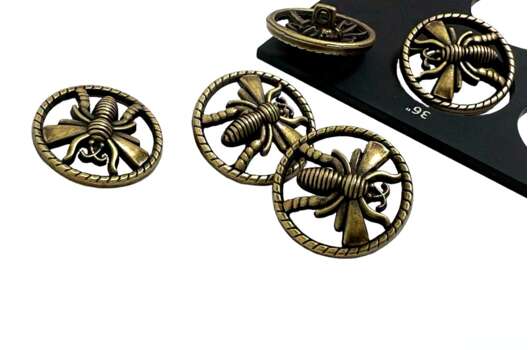 Пуговица металлическая на ножке ME641, бронза, 23 мм