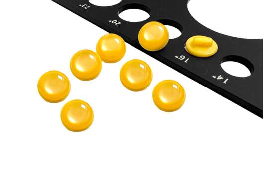 Пуговица пластиковая на ножке CR P-47, желтая, 10 мм