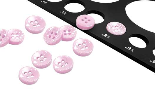 Пуговица пластиковая CN2809, 4 прокола, нежно-розовая, 11.5 мм