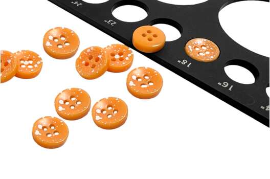 Пуговица пластиковая CN2809, 4 прокола, оранжевая, 11.5 мм