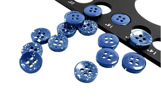Пуговица пластиковая CN2809, 4 прокола, синяя, 11.5 мм