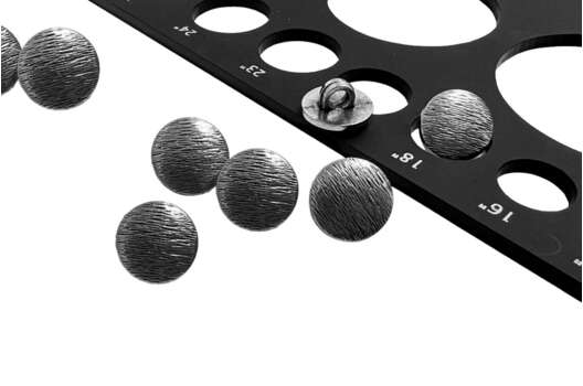 Пуговица пластиковая на ножке LA1715, темный никель, 11.5 мм