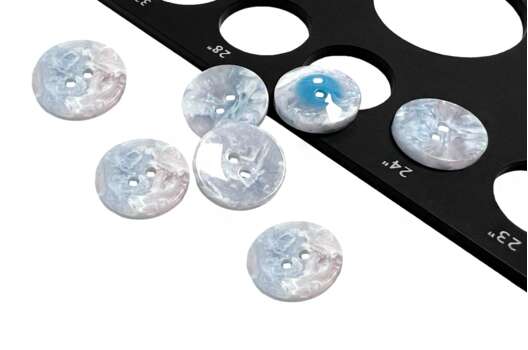 Пуговица пластик CB-3633, 2 прокола, голубая, 15 мм