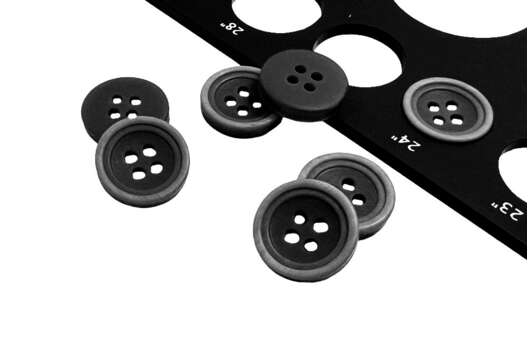 Пуговица пластик CN-2804, 4 прокола, черная, 15 мм