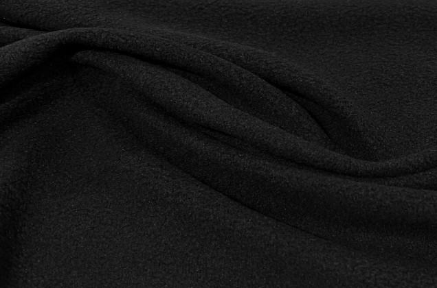 Флис подкладочный односторонний, черный (58172) 1