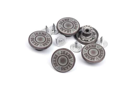 Пуговица джинсовая, 17 мм, античная медь