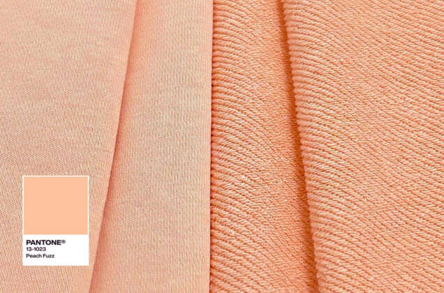 Футер 3-нитка петля диагональ Mensu, персиковый Peach Fuzz (13-1023) АКЦИЯ 1