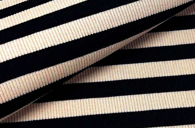 Кашкорсе к трехнитке, Полоска бежево-черная, Турция (АКЦИЯ) 1