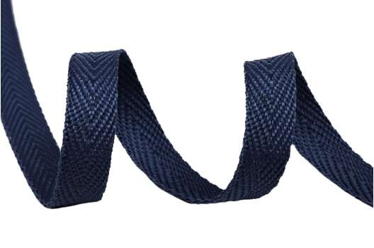 Тесьма киперная, полиэстер, 10 мм, темно-синяя (S058)