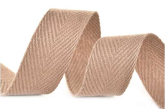 Тесьма киперная, 10 мм, плотная, темно-бежевая (293)