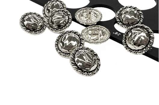 Пуговица металлическая на ножке MP01, серебристая, 18 мм