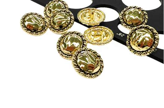 Пуговица металлическая на ножке MP01, золото, 18 мм