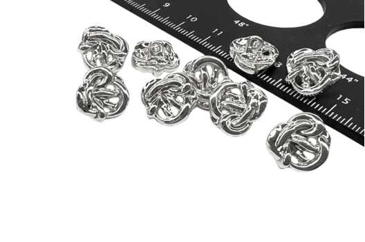 Пуговица металлическая на ножке MP04, серебристая, 14 мм